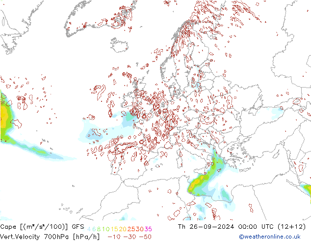 Cape GFS Do 26.09.2024 00 UTC