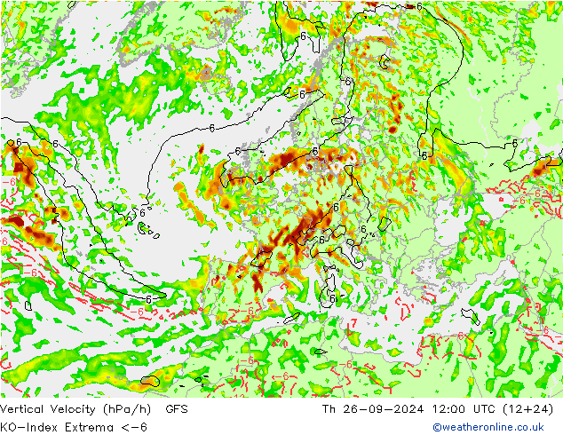 Konveksiyon - İndeks GFS Per 26.09.2024 12 UTC