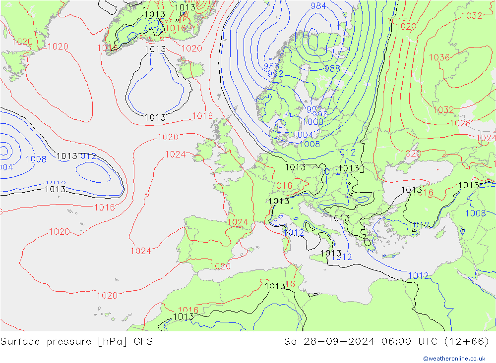 pression de l'air GFS sam 28.09.2024 06 UTC