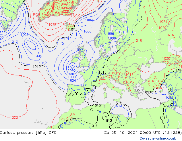 Luchtdruk (Grond) GFS za 05.10.2024 00 UTC