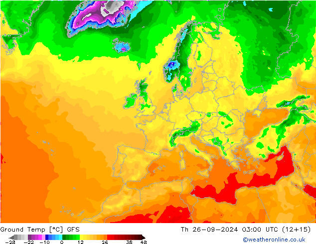 Ground Temp GFS Th 26.09.2024 03 UTC