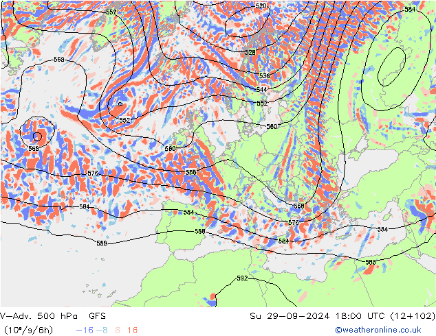 V-Adv. 500 hPa GFS Su 29.09.2024 18 UTC