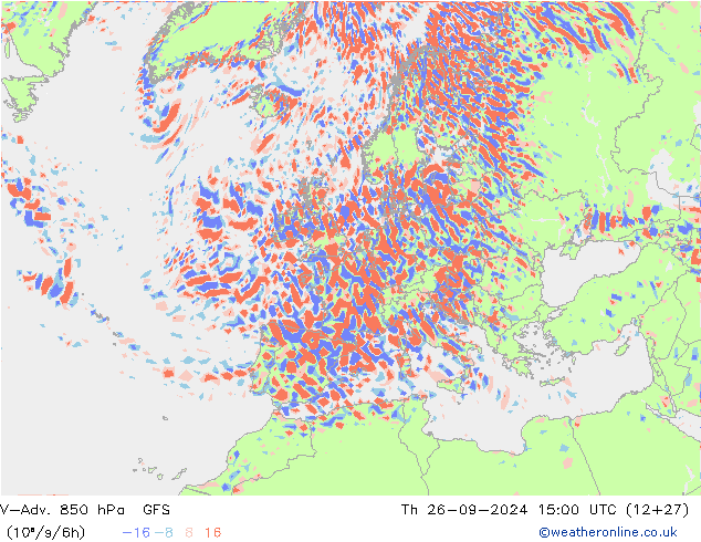 V-Adv. 850 hPa GFS  26.09.2024 15 UTC