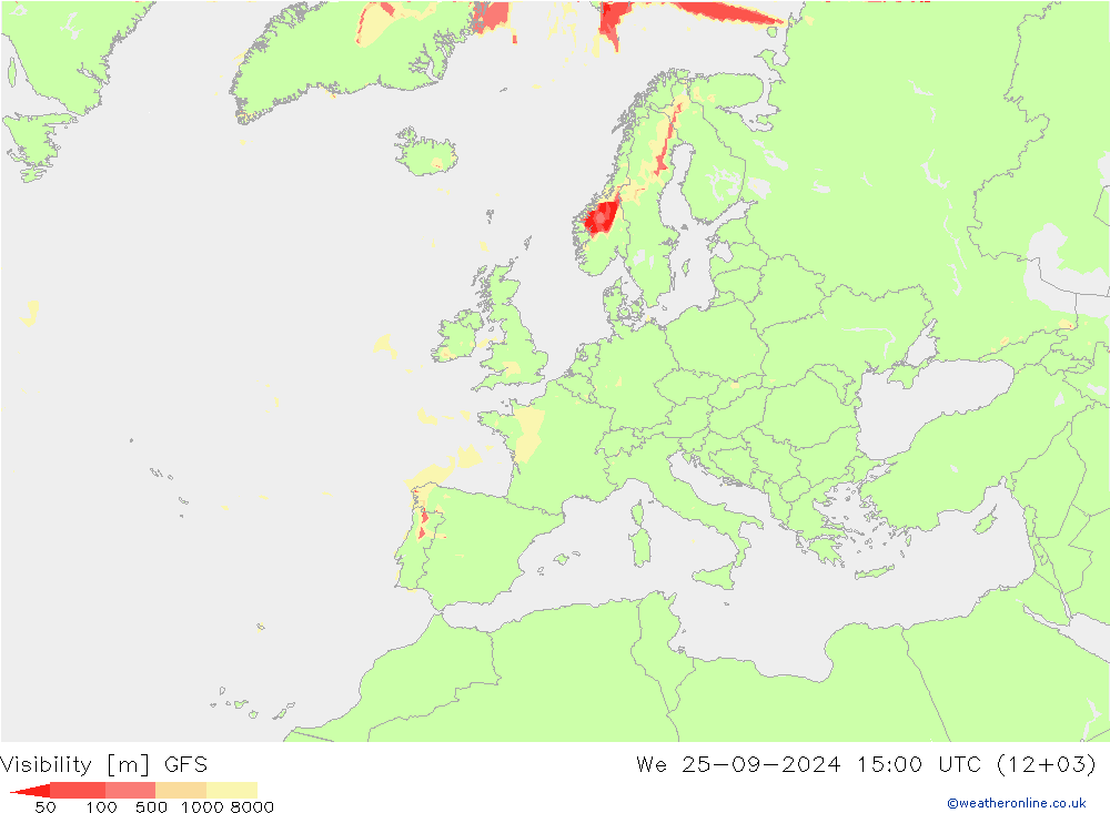 Visibility GFS We 25.09.2024 15 UTC