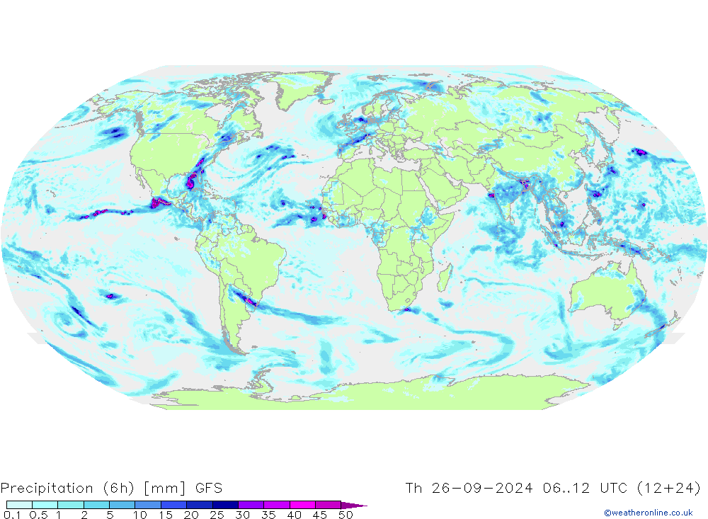 Z500/Rain (+SLP)/Z850 GFS Th 26.09.2024 12 UTC