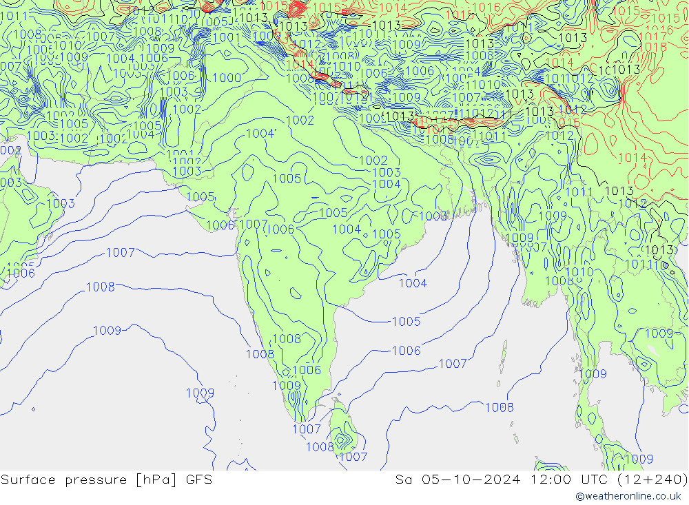 pression de l'air GFS sam 05.10.2024 12 UTC