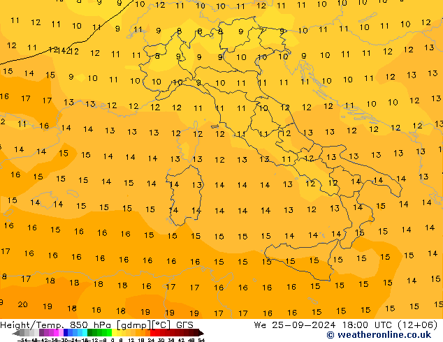 Z500/Rain (+SLP)/Z850 GFS We 25.09.2024 18 UTC