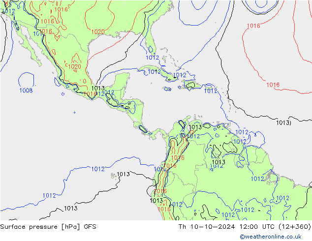 GFS: czw. 10.10.2024 12 UTC