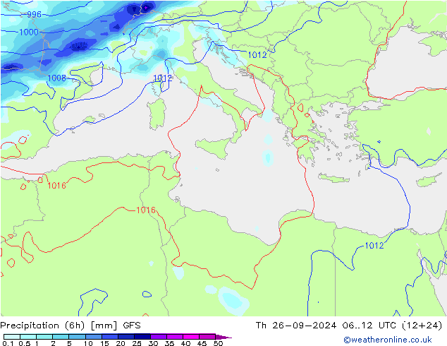 Z500/Regen(+SLP)/Z850 GFS do 26.09.2024 12 UTC