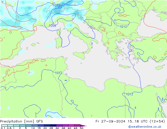 Neerslag GFS vr 27.09.2024 18 UTC