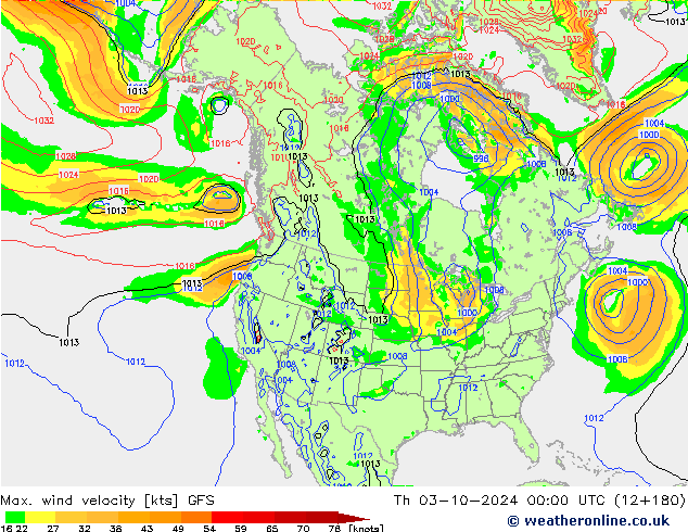 Windböen GFS Do 03.10.2024 00 UTC