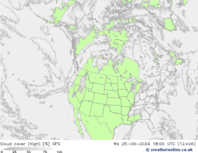 Nubi alte GFS mer 25.09.2024 18 UTC