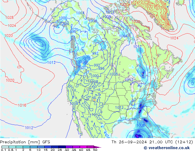 Precipitation GFS Th 26.09.2024 00 UTC