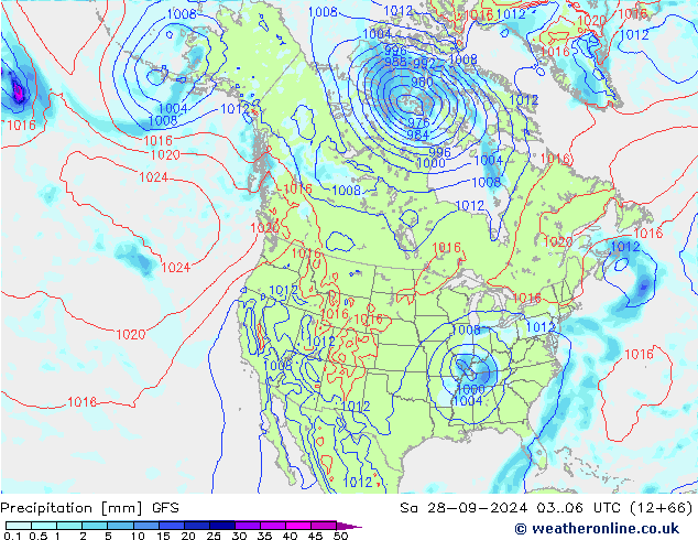 Precipitation GFS Sa 28.09.2024 06 UTC