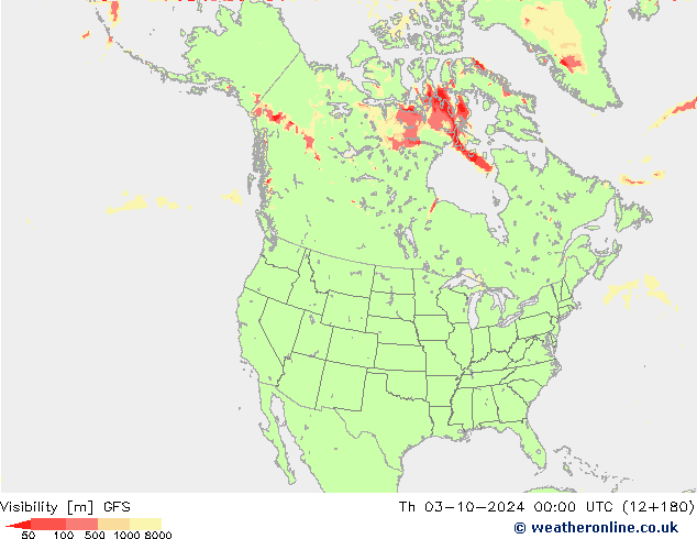 Sichtweite GFS Do 03.10.2024 00 UTC