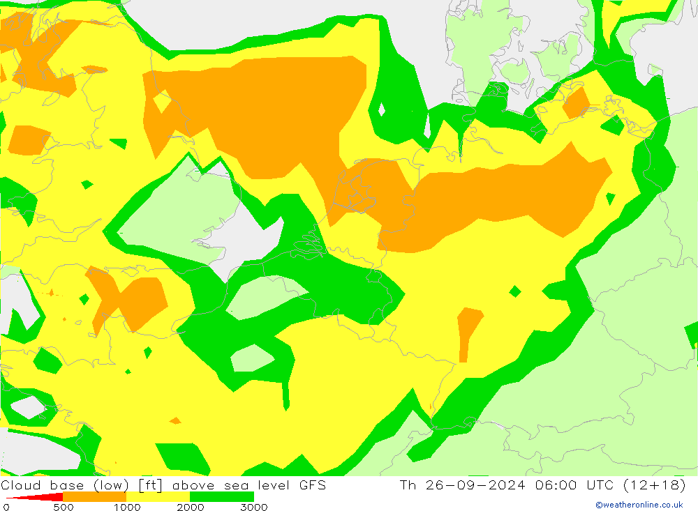 Cloud base (low) GFS Qui 26.09.2024 06 UTC