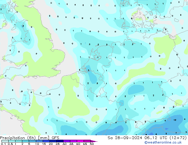 Z500/Rain (+SLP)/Z850 GFS so. 28.09.2024 12 UTC