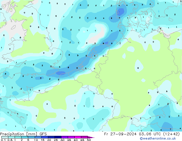 Precipitation GFS Fr 27.09.2024 06 UTC