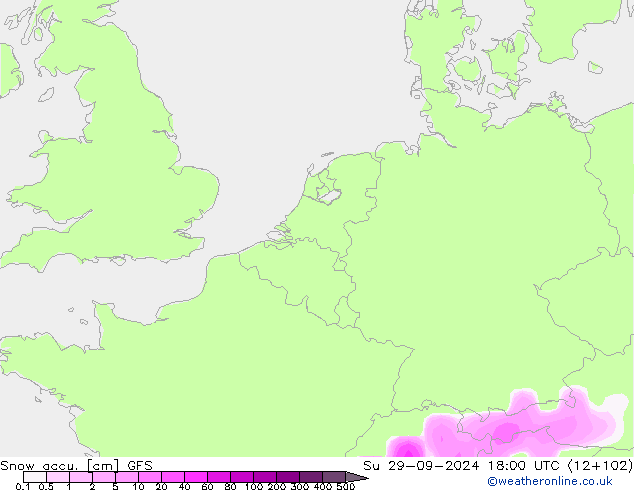 Snow accu. GFS  29.09.2024 18 UTC