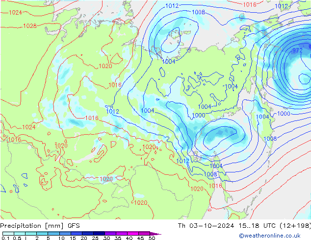 Neerslag GFS do 03.10.2024 18 UTC