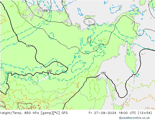 Z500/Rain (+SLP)/Z850 GFS Pá 27.09.2024 18 UTC