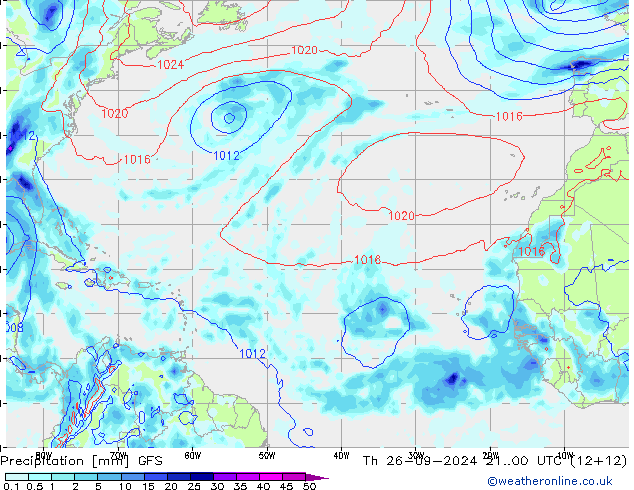 Precipitation GFS Th 26.09.2024 00 UTC