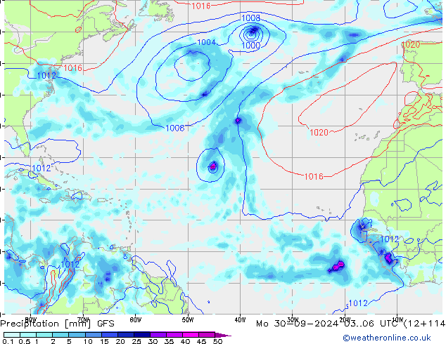 Precipitation GFS Mo 30.09.2024 06 UTC