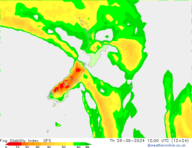 Fog Stability Index GFS  26.09.2024 12 UTC