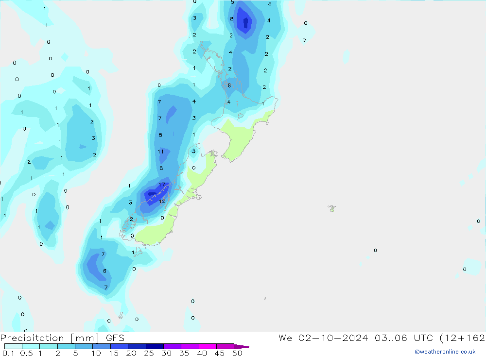 Srážky GFS St 02.10.2024 06 UTC