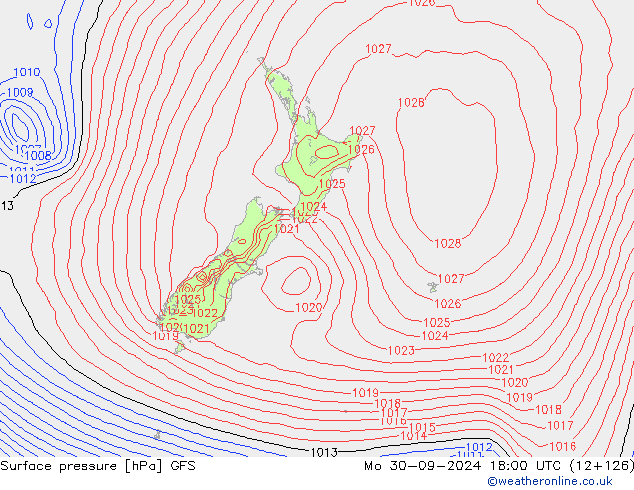 GFS: pon. 30.09.2024 18 UTC