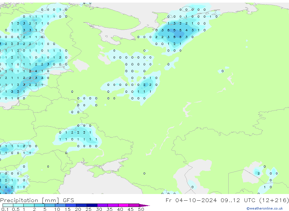 осадки GFS пт 04.10.2024 12 UTC