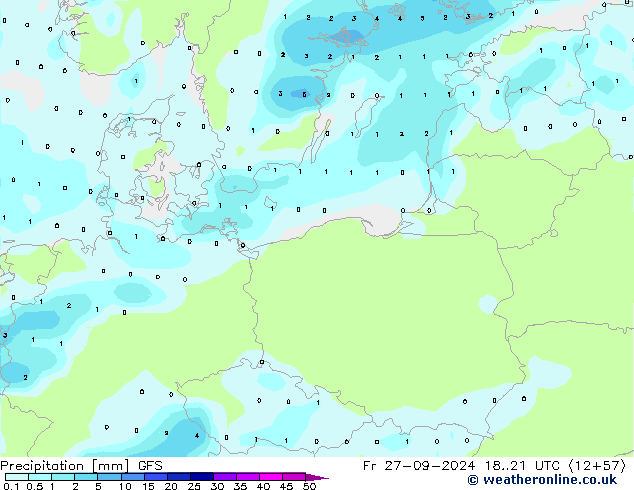 Precipitazione GFS ven 27.09.2024 21 UTC