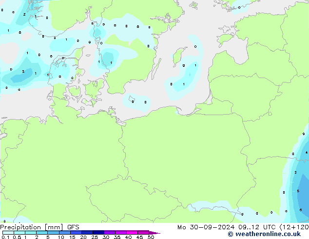 Précipitation GFS lun 30.09.2024 12 UTC