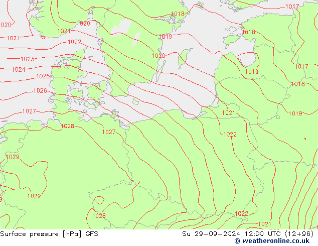 pression de l'air GFS dim 29.09.2024 12 UTC