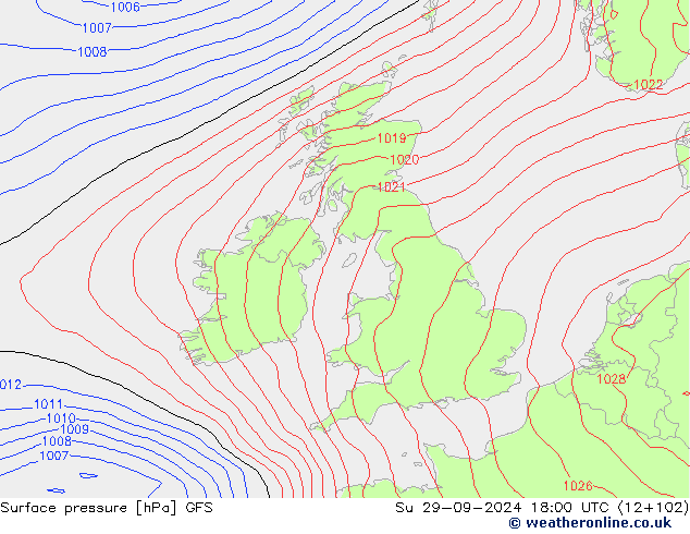 GFS: Ne 29.09.2024 18 UTC