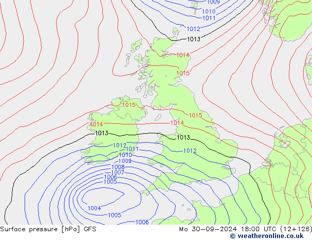 GFS: Pzt 30.09.2024 18 UTC