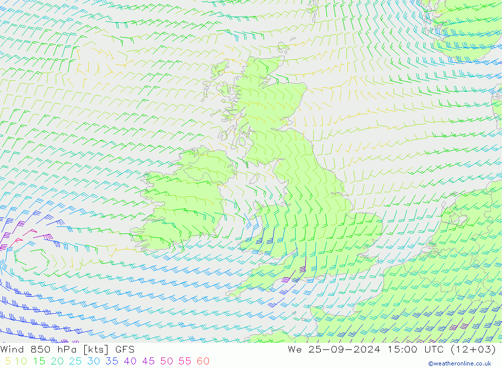  850 hPa GFS  25.09.2024 15 UTC