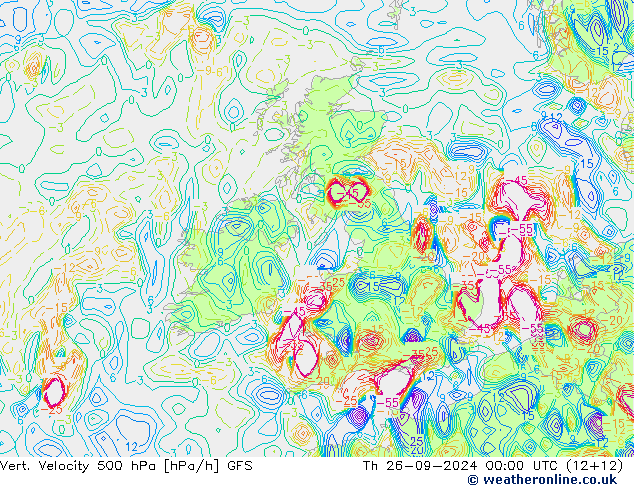 Vert. Velocity 500 hPa GFS  26.09.2024 00 UTC