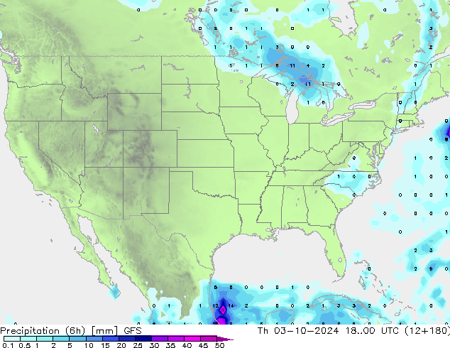 Z500/Rain (+SLP)/Z850 GFS jeu 03.10.2024 00 UTC