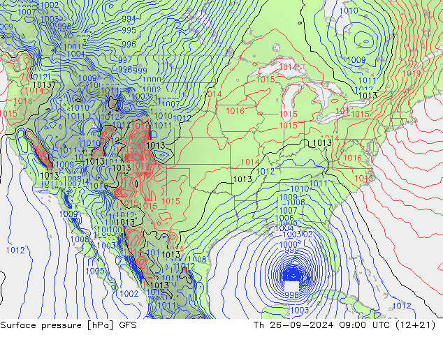 pression de l'air GFS jeu 26.09.2024 09 UTC