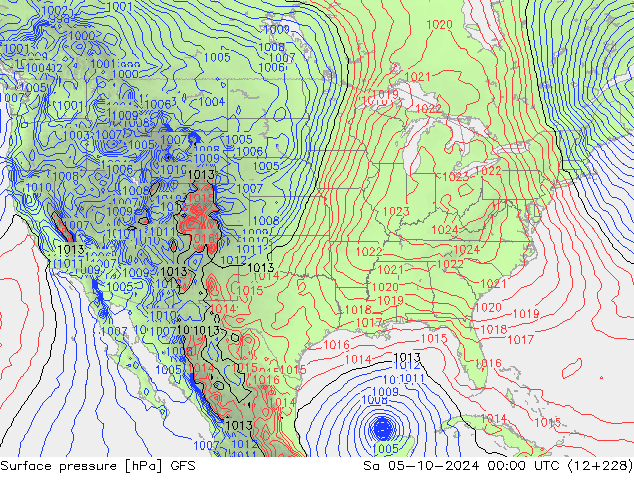 Luchtdruk (Grond) GFS za 05.10.2024 00 UTC