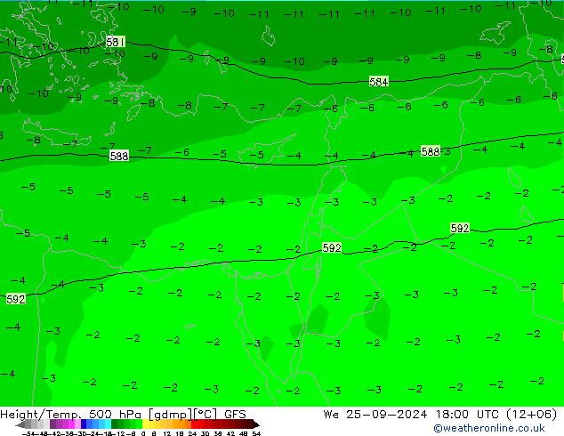 Z500/Rain (+SLP)/Z850 GFS St 25.09.2024 18 UTC