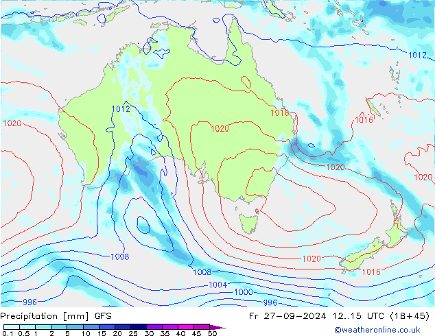 Precipitation GFS Fr 27.09.2024 15 UTC