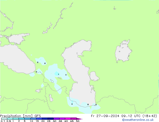 Precipitation GFS Fr 27.09.2024 12 UTC