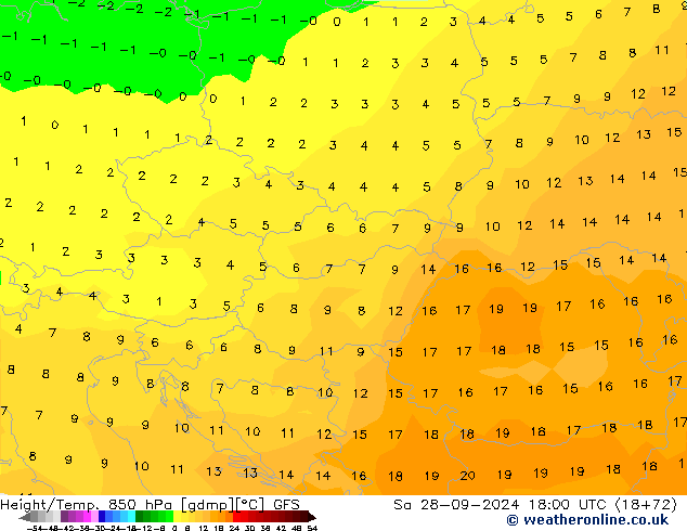 Z500/Rain (+SLP)/Z850 GFS sáb 28.09.2024 18 UTC