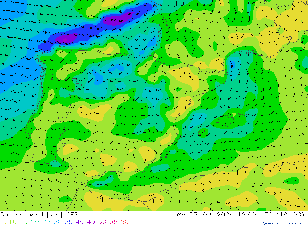  10 m GFS  25.09.2024 18 UTC