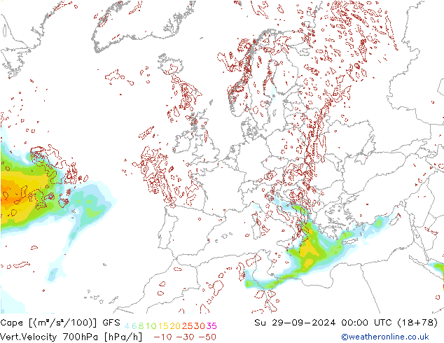 Cape GFS Paz 29.09.2024 00 UTC