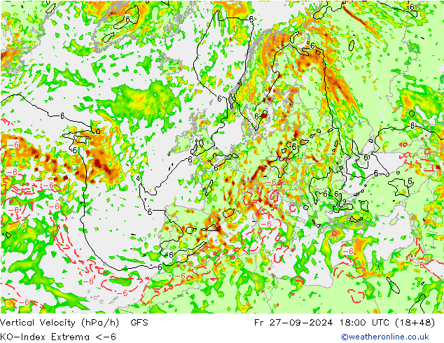 Convection-Index GFS Fr 27.09.2024 18 UTC