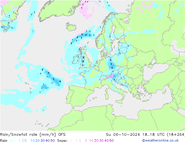 Kar/Yağmur Oranı GFS Paz 06.10.2024 18 UTC