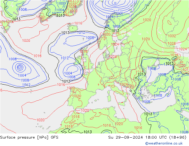 GFS: Ne 29.09.2024 18 UTC